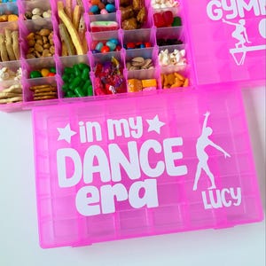 Boîte à collations Cheer Gymnastique de danse | Cadeau pour l'équipe de compétition de récitals en vrac | Fille Enfant Gymnaste Danseuse Ballet Rencontrez Tumble Athlète Era Snack Rangement
