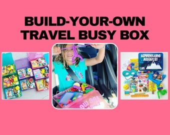 Travel Activity Kit - Create Your Own Busy Box for Kids | Airplane Road Trip Toddler Preschool Baby Tween Boy Girl | Travel Busy Box Gift