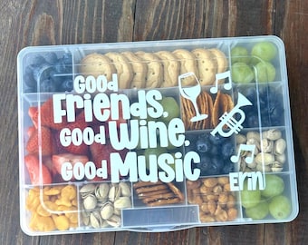 Charcuterie Snack Box, Adult Lunch Container, Food Storage Wine Cheese, Travel Jazz Concert Bachelorette Brewery Friend Sister Mom Girl Gift