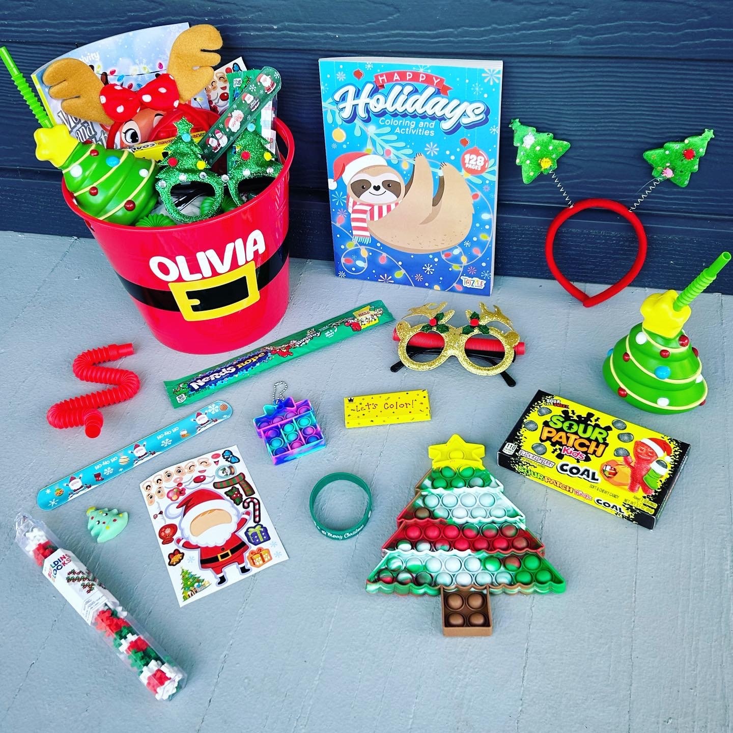 Kids Christmas Eve Gift Basket, Filled Santa Belt Buckle Bucket, Niece Nephew, Stocking Stuffer, Easy Christmas Eve Box, St. Nicks Day