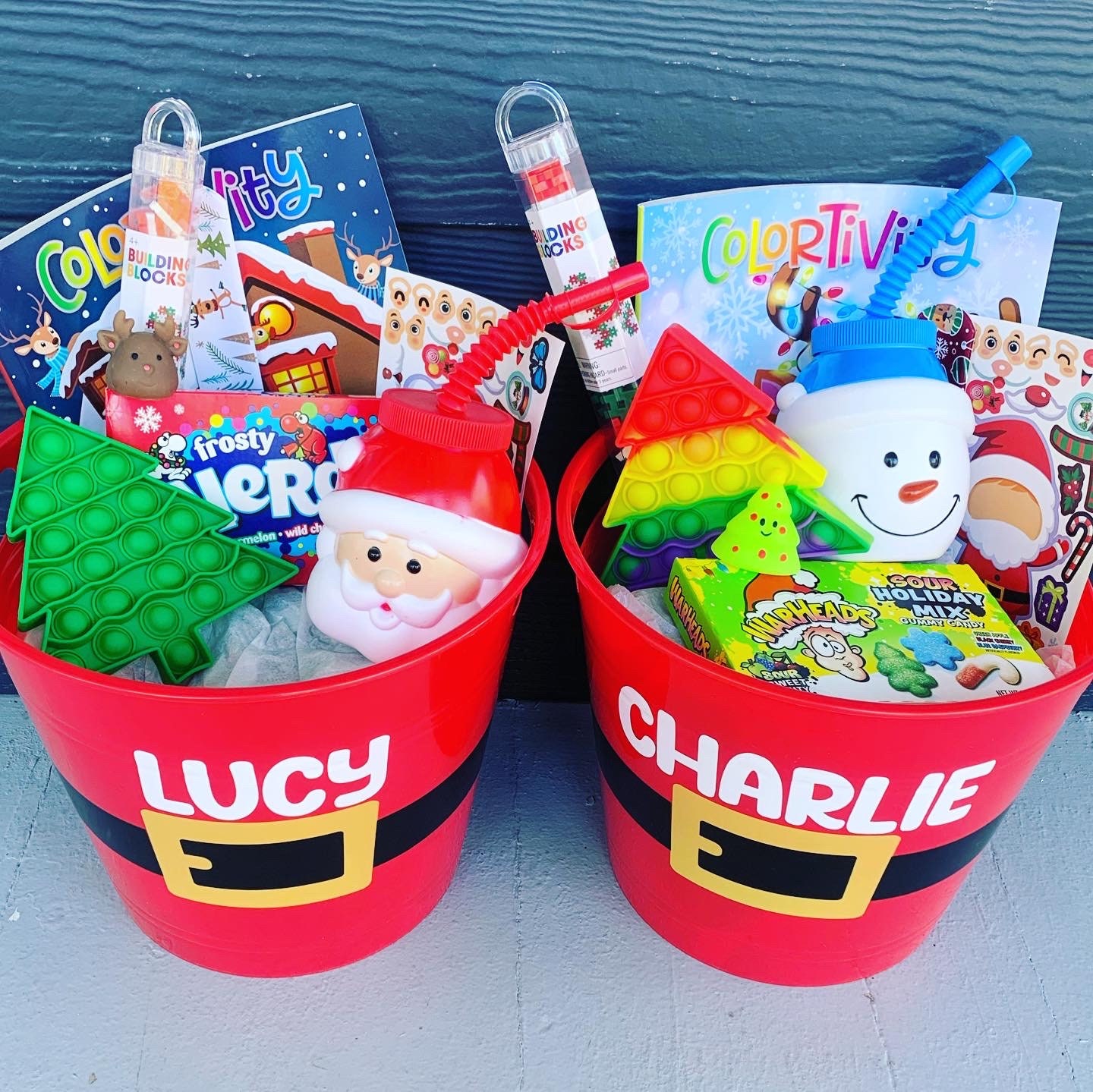 Kids Christmas Eve Gift Basket, Filled Santa Belt Buckle Bucket, Niece Nephew, Stocking Stuffer, Easy Christmas Eve Box, St. Nicks Day