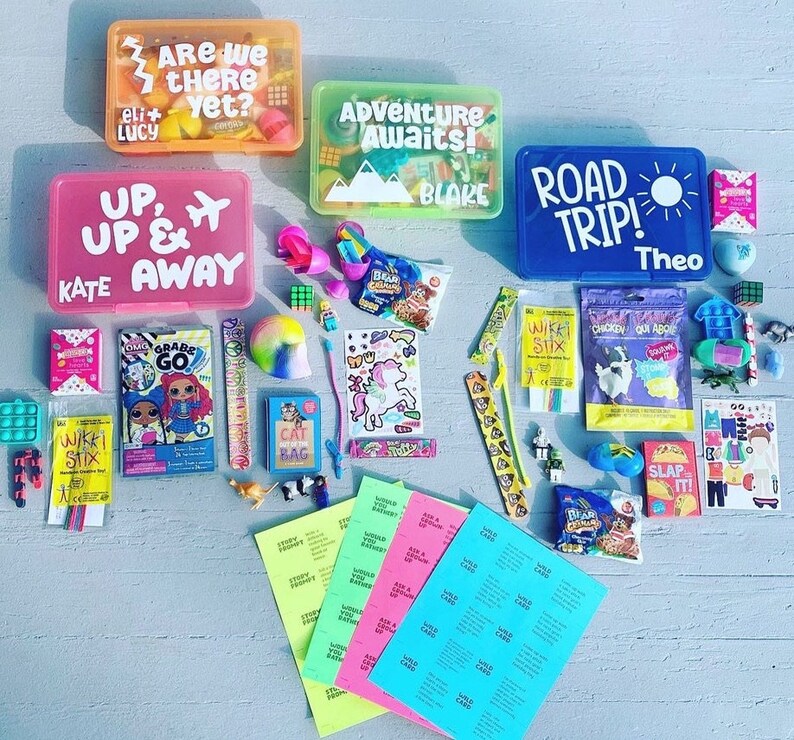 KIDS Travel Busy Boxes ages 4 Road Trip & Airplane Etsy UK