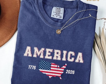 Comfort Colors® 250th America Shirt, Patriotic US Flag Tee, America 250th Anniversary, Patriotic Gift, 4th of July Shirt