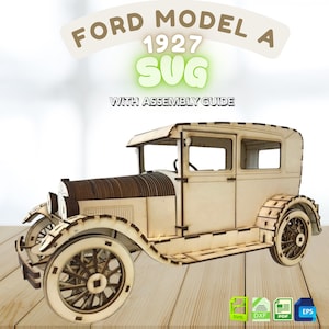 1927 Ford Model A 3D Puzzle SVG Bundle | Laser Cutting Car Kit | CNC, Glowforge, Cricut Files with Assembly Guide