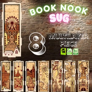 Book Nook SVG Template: Laser Cut Miniature Diorama (Digital Download)