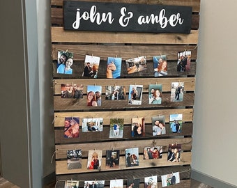 Custom Pallet Board Photo Display, Personalized Event Backdrop, Graduation Party Display Board, Picture Display Board, Rustic Wedding Decor