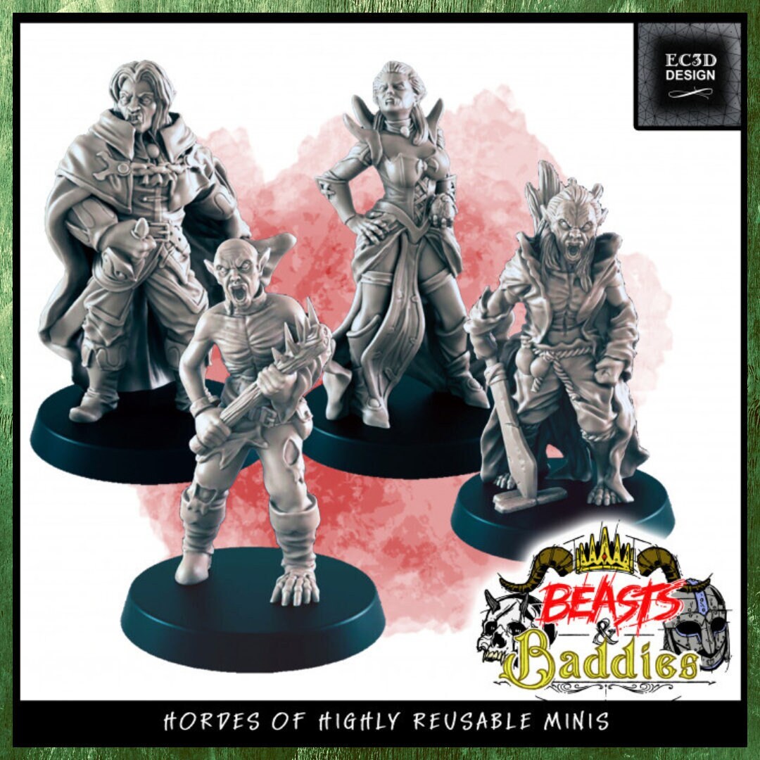 Vampires and Thralls by EC3D Designs miniatures for Wargames or Rpg's D ...