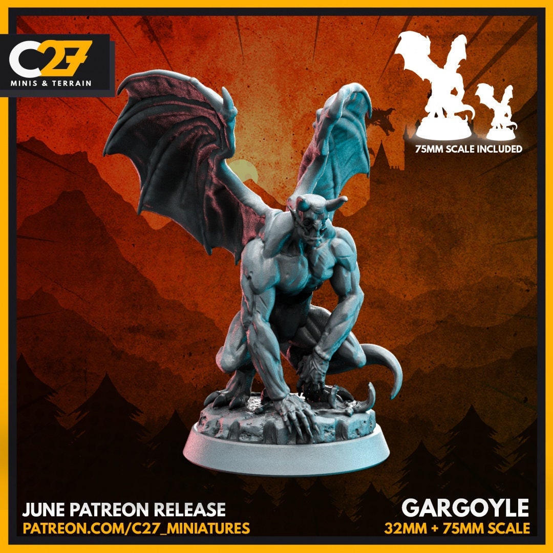 Gargoyle by C27 Miniatures & Terrain for Dnd, Pathfinder, Frostgrave or