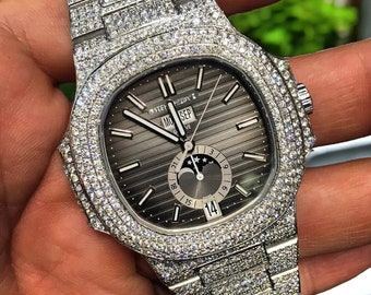 Patek herenhorloge met volledige diamanten