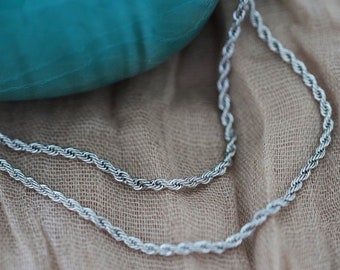 Dainty Silver Rope Bracelet . Silver Rope Chains . Minimalist Rope Bracelet . Stackable Bracelet . Silver Rope Chain Bracelet For Women