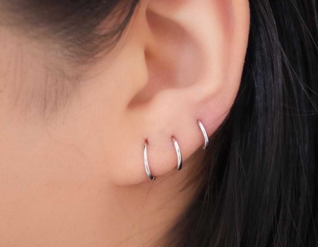 Huggie Hoop Earrings, Silver Huggie Hoops, 925 Sterling Silver Hoops ...