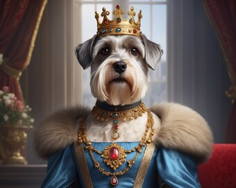 Custom royal dog portrait, pet portrait, Mother's day gift idea, Royal dog portrait, Funny pet gift, renaissance dog print, animal painting
