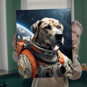 Custom pet portrait, Personalized Astronaut dog portrait, Astronaut cat painting, pet loss gift, memorial pet portrait, Astronaut gift