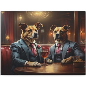 犬と親子/TWO GOOD FRIENDS 額入り　リトグラフ A Couple a Dog a Cat Version 2; Original Wood Sculpture