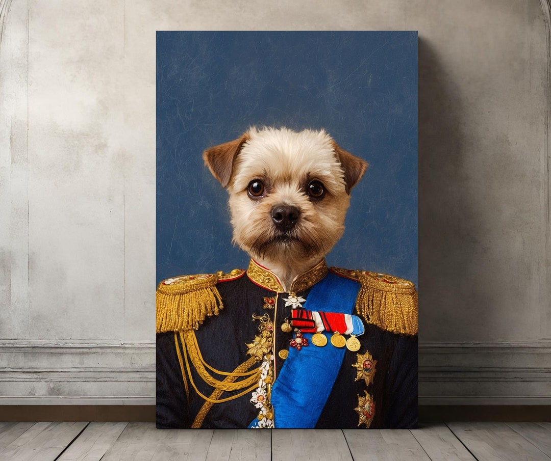 Custom Pet Portrait, Military Dog Portrait, Royal Pet Portrait, Pet