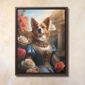 Renaissance pet portrait, Queen pet Portrait, , funny custom portrait, Royal dog portrait, human and pet portrait, Gift For Wife