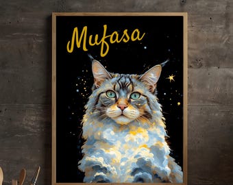 Pet Portrait from Photo, Pet Portrait gift, Personalized Pet Art, Custom Pet Memorial Art, Cute Cat drawing, Gift For Cat Mom, Cat Sketch