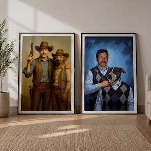 Custom pet Portrait, Family and pet custom portrait, funny custom portrait, Royal dog portrait, human and pet portait, best Gift for him
