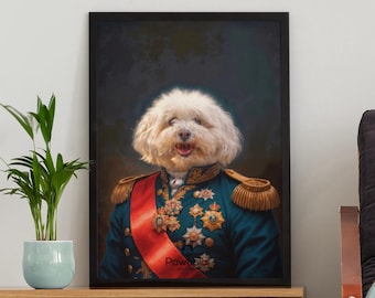 Royal Dog Portrait | Personalized Noble Pet Painting | Funny Pet Art | Unique Dog Lover Gift | Regal Pet Portrait | Gift Idea For Pet Lovers