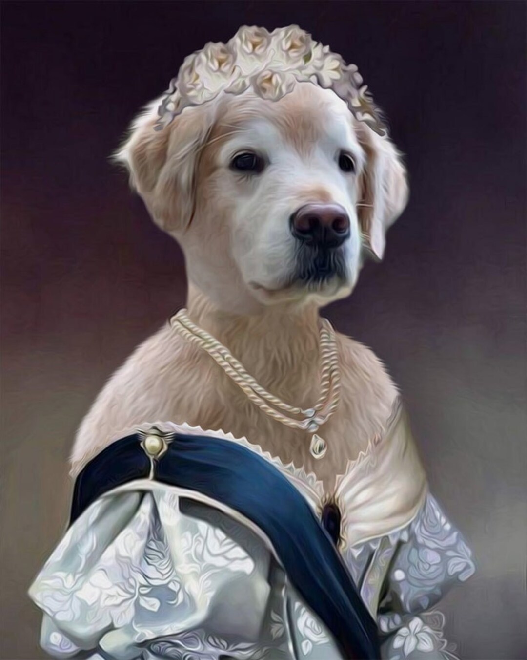Gilded Age Custom Pet Portrait Renaissance Dog Portrait Etsy