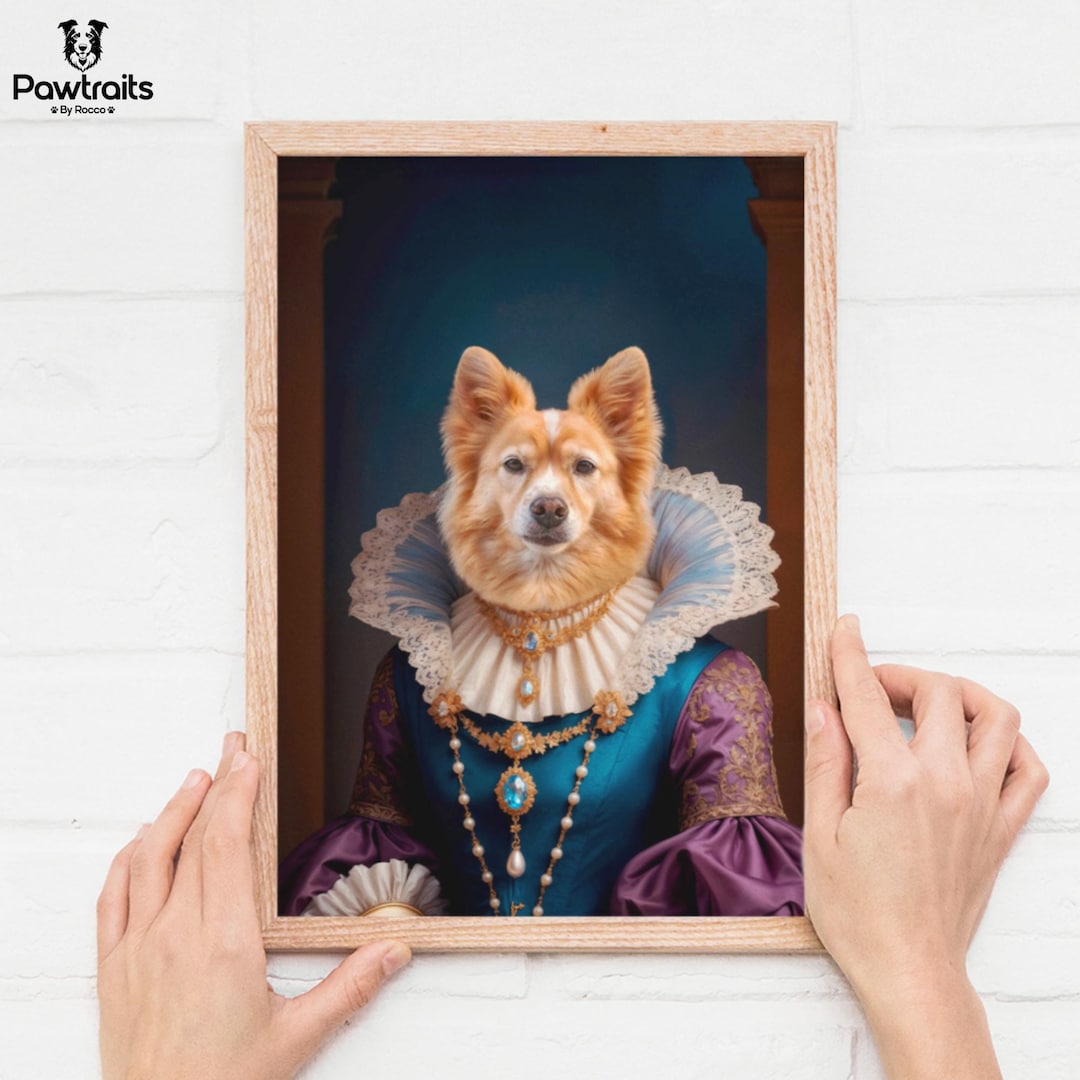 Custom Royal Dog Portrait, Funny Pet Portrait, Family and Pet Portrait ...