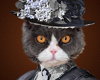 Individuelles Haustierportrait, Katzenportrait, Portrait mit Haustier, königliches Haustier, Renaissance-Haustierportrait, Haustierliebhaber-Geschenk, individuelle Haustier-Leinwand, Haustier-Denkmal,