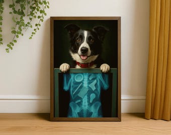 X-Ray Pet Portrait | Personalized Dog Funny Art | Gift For Veterinary | Custom Dog Framed Canvas