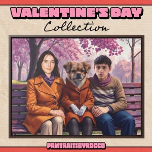 Valentine's Gift For Boyfriend, Human And Pet Custom Portrait, Cute Family Portrait, Gift For Husband, Valentines Gift For Him Funny