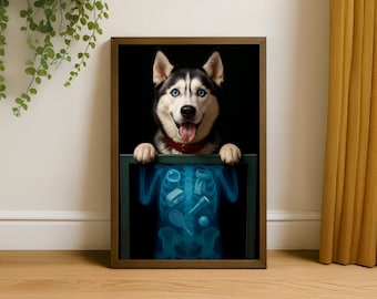 Custom X-Ray Pet Portrait | Personalized Dog & Cat Medical X-Ray Art | Unique Veterinary Keepsake | Customizable Favorite Object Inside