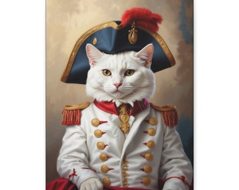Custom Pet Portrait, Napoleon Cat portrait, Renaissance decor, Royal dog portrait, Regal cat art, Napoleon custom art, Napoleon Bonaparte