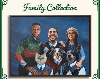 Custom Portrait Family Print, Personalized Gift for Family, Our Family Print, Gift for Mom Dad, Housewarming Gift, Father&#39;s Day Gift