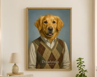 Divertente ritratto di cane da foto - Ritratto personalizzato per cani ispirato a "Fratellastri" - Elegante decorazione murale per animali domestici - Regalo unico per il papà