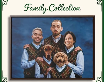 Step Brothers Pet Portrait Family Portrait,Pet Portrait, Human and pet custom portrait, Funny Dog Portrait, Gift For Him, Gift for husband