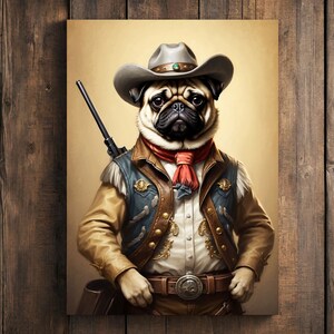 Custom pet portrait, cowboy dog portrait, Pet loss gift, Western decor ideas, Horse cowboy painting, cowboy cat painting, Pet lover gift