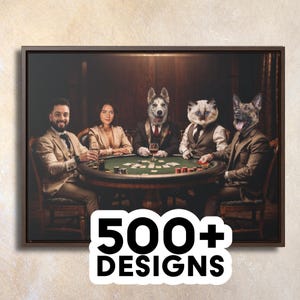 Pet Portrait, Human and pet custom portrait, Birthday Gift Idea, Funny Custom Pet Portrait, Dog Portrait, Man Cave, Christmas Gift