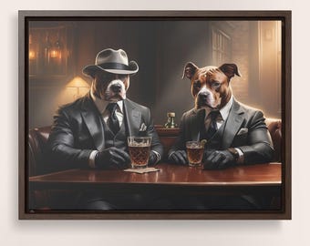 Custom pet portrait, Funny dog portrait, Mafia dogs, gift for him, Gif for boyfriend, Funny gift, Portrait from photo, gangster dog portrait