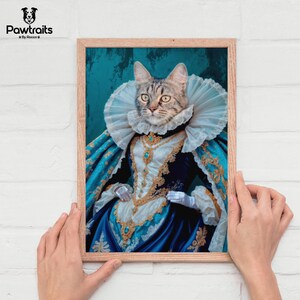 Custom Royal Cat Portrait | Personalized Renaissance Pet Painting | Funny Pet Art | Unique Cat Lover Gift | Regal Pet Portrait