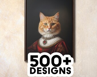Queen cat portrait, Renaissance pet portrait, Pet Portrait, funny custom portrait, human and pet portrait, Christmas gift idea