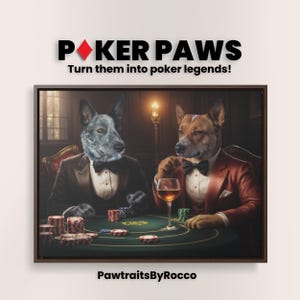 Póker Personalizado Regalo Divertido para Esposo Retrato de Perro Personalizado  Regalo Único para Amantes de las Mascotas  Lienzo Enmarcado