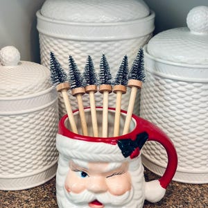 Bottle Brush Christmas Tree Drink Stirrers