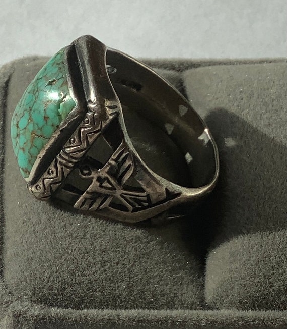 Genuine, vintage Navajo culture ring: Sterling  S… - image 2