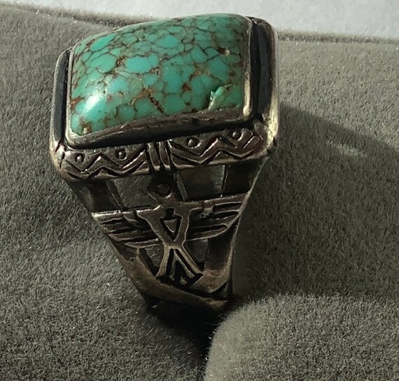 Genuine, vintage Navajo culture ring: Sterling  S… - image 3