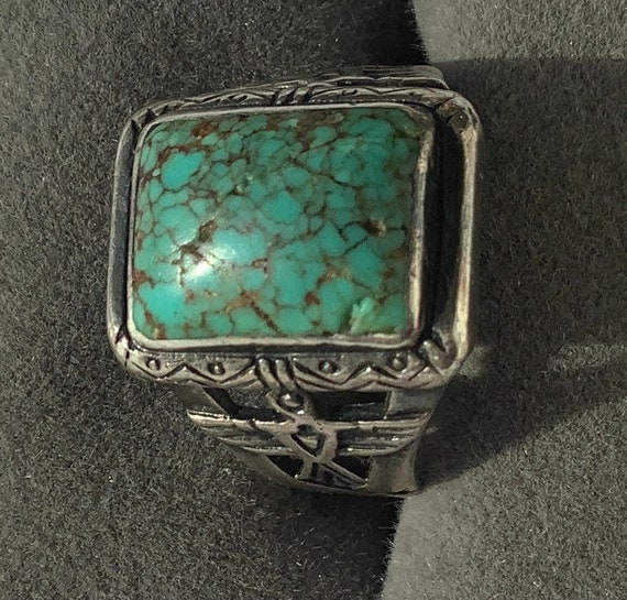 Genuine, vintage Navajo culture ring: Sterling  S… - image 1