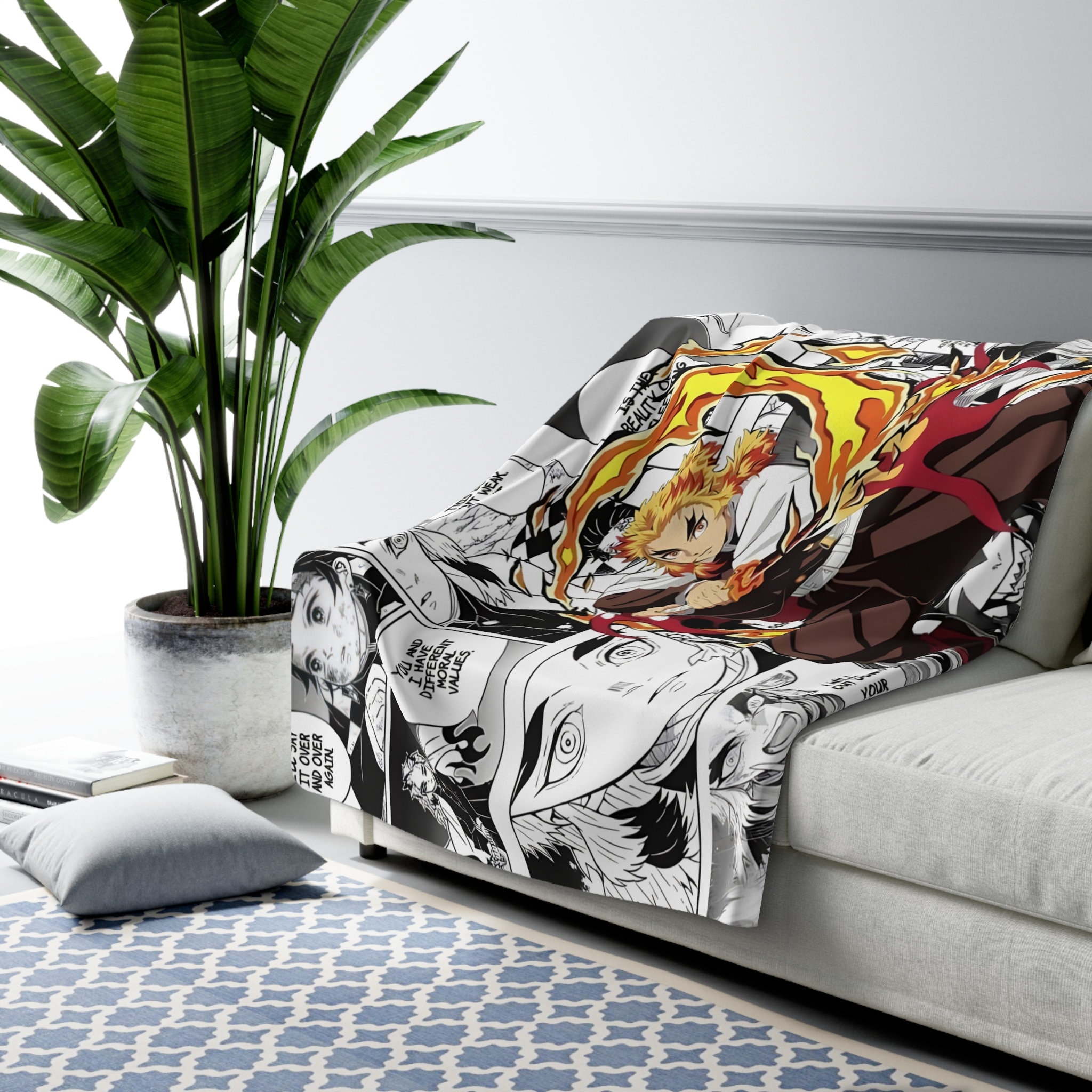 Anime Fire Pirate Tapestry Photo Blanket Woven 50 X 60 