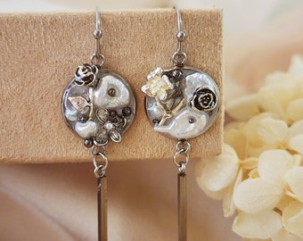 The Eclipsed Pearl Earrings - Handmade with fresh water pearls