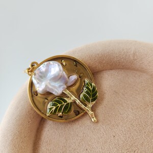 White Rose Pearl Pendant Handmade with fresh water pearls image 7