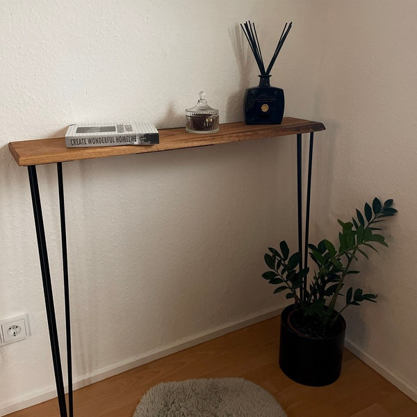 Narrow Console Table with Hairpin Legs (with Forest Edge)