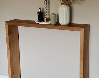 Consola de pared minimalista de madera maciza | Consola de roble | Consola de recibidor artesanal | Consola moderna