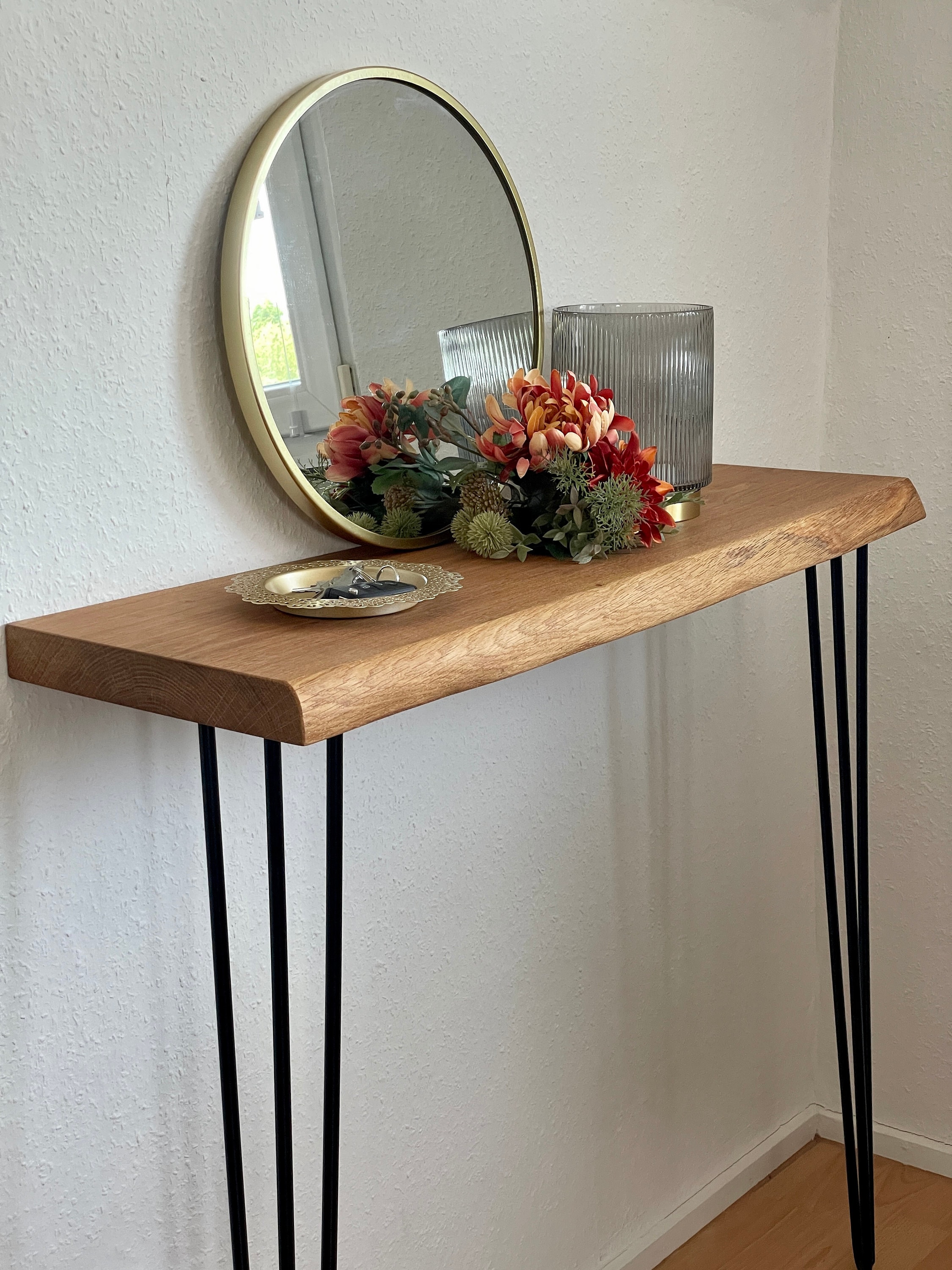 Large oak console table