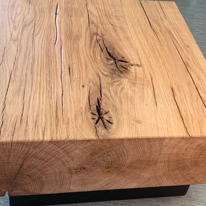 Coffee table made of oak solid wood rustic image 2